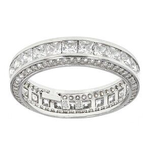 NIB - Cubic Zirconia Rhodium Over Sterling Silver Band 4.00ctw - Size 7